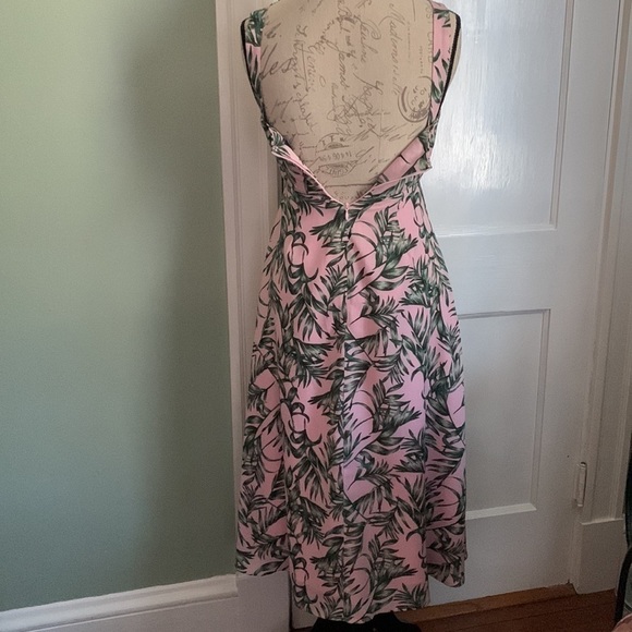 LULUS La Paz Pink and Green Leaf Print Tie-Front Midi Dress - Picture 8 of 16